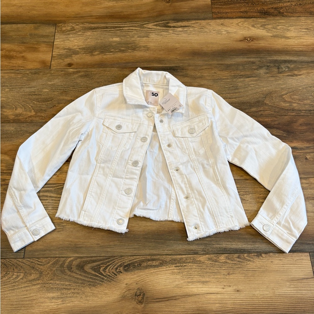 So White Jean Jacket NWT Girls size 10/12